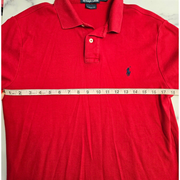 Polo Ralph Lauren Mens Polo Shirt Medium Red Custom Fit Performance Golf Preppy - Picture 7 of 9